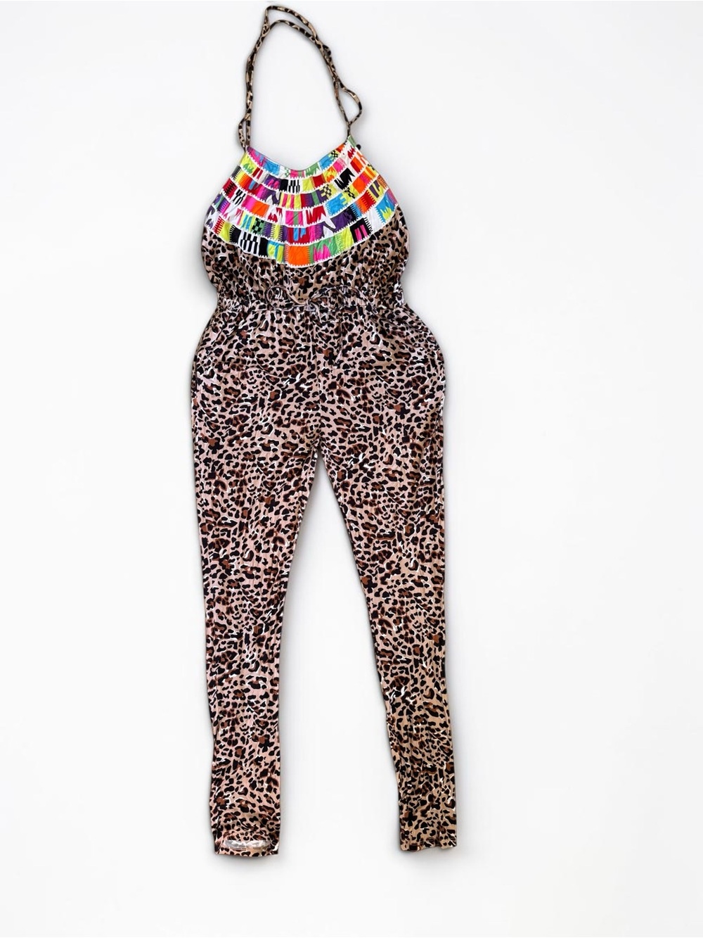 Mara Hoffman Swim leopard print halter jumpsuit
